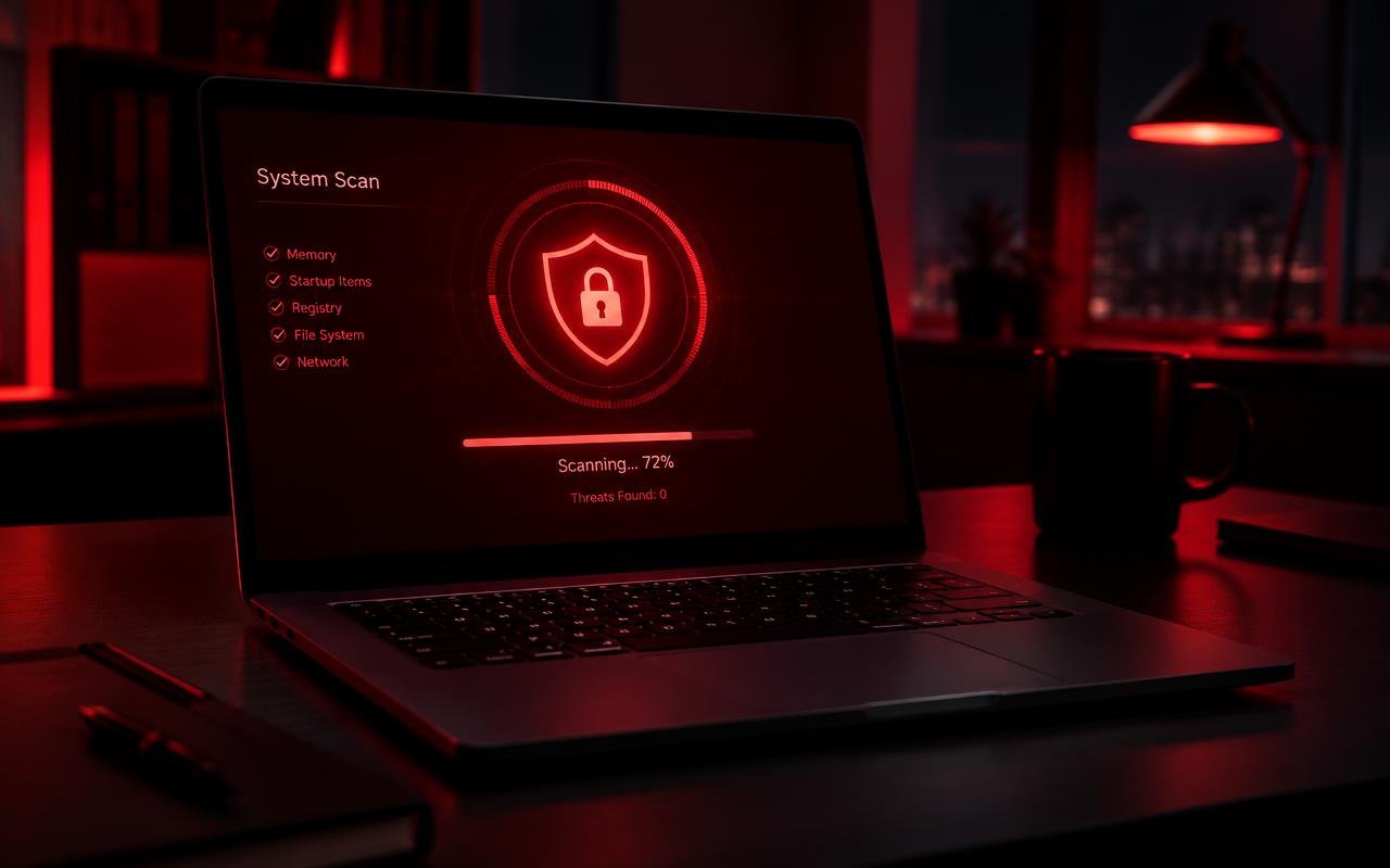 SecureGuard scanning a laptop